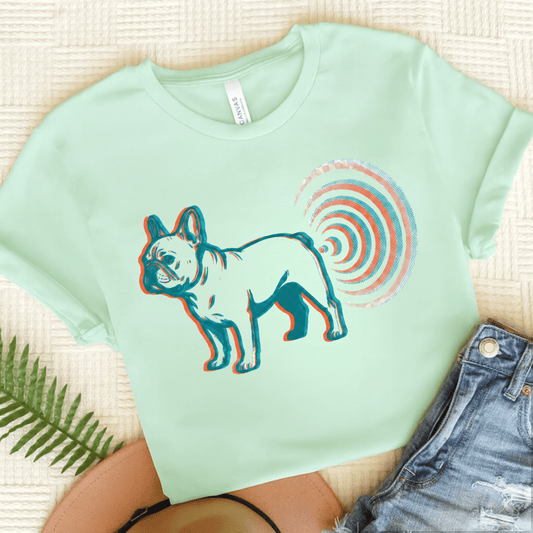 Frenchie Sonar Gassy Funny Unisex TShirt Heather Mint