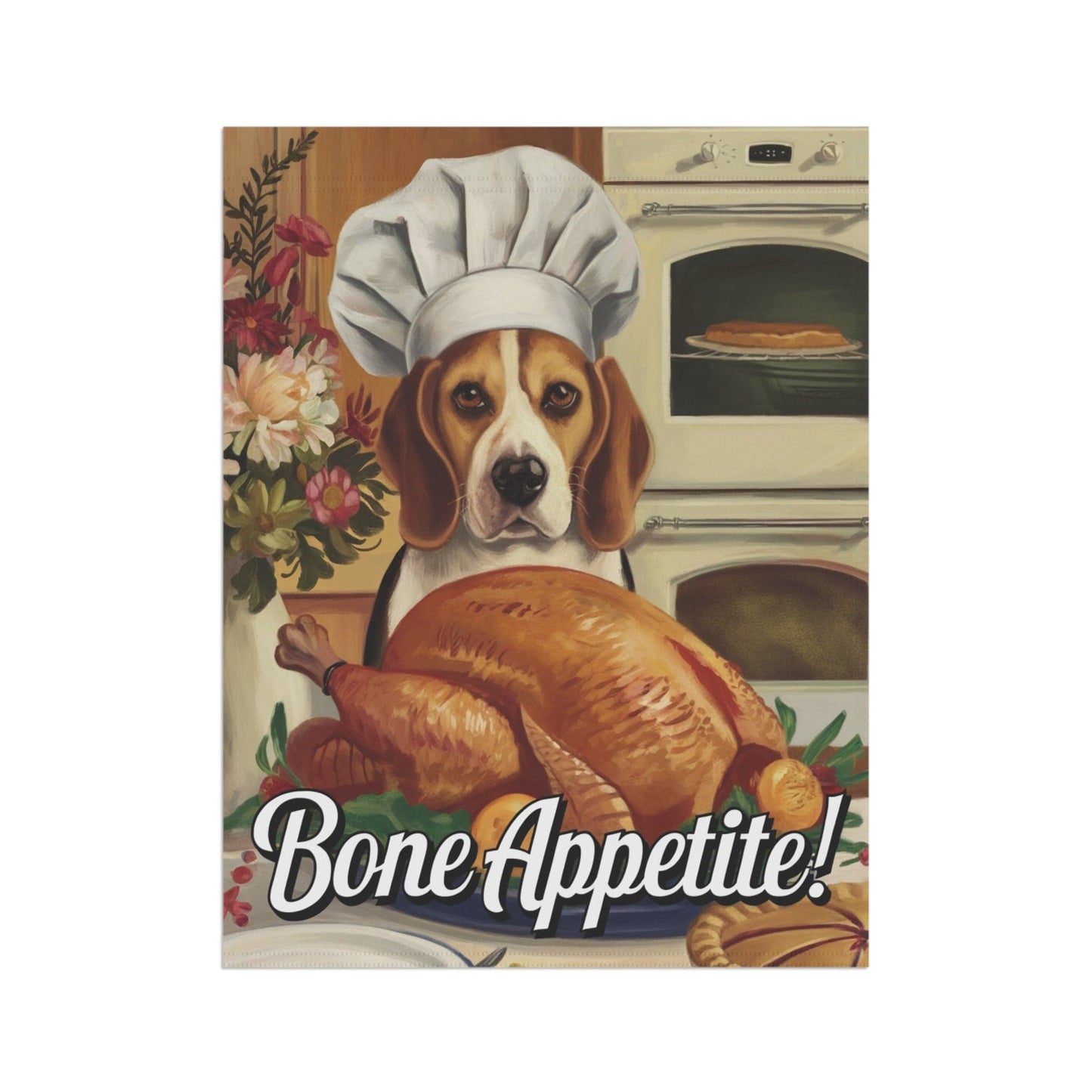 Printify Home Decor Funny Beagle Dog Garden Flag, Thanksgiving Dog Yard Decor, Front Yard Dog Sign