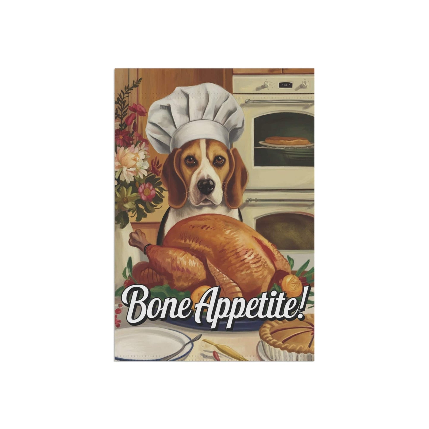 Printify Home Decor Funny Beagle Dog Garden Flag, Thanksgiving Dog Yard Decor, Front Yard Dog Sign
