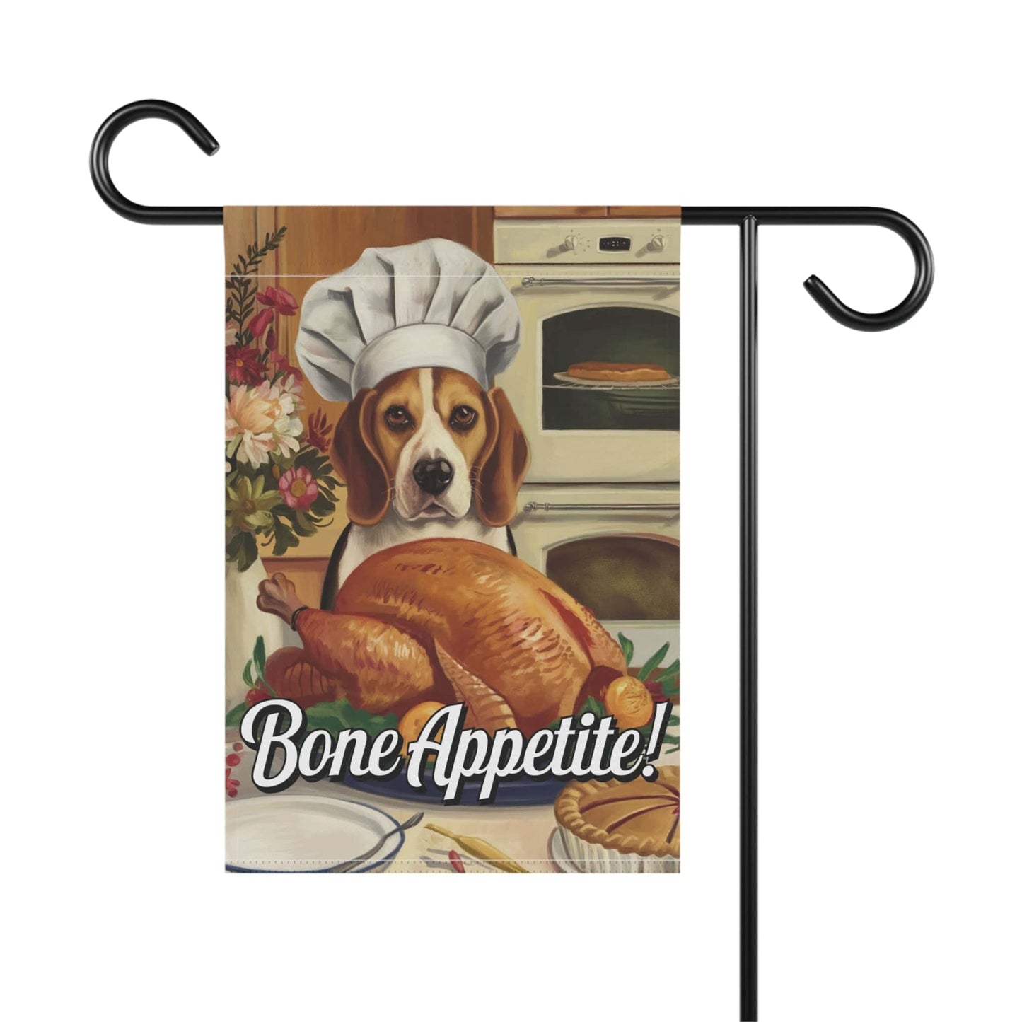 Printify Home Decor Funny Beagle Dog Garden Flag, Thanksgiving Dog Yard Decor, Front Yard Dog Sign