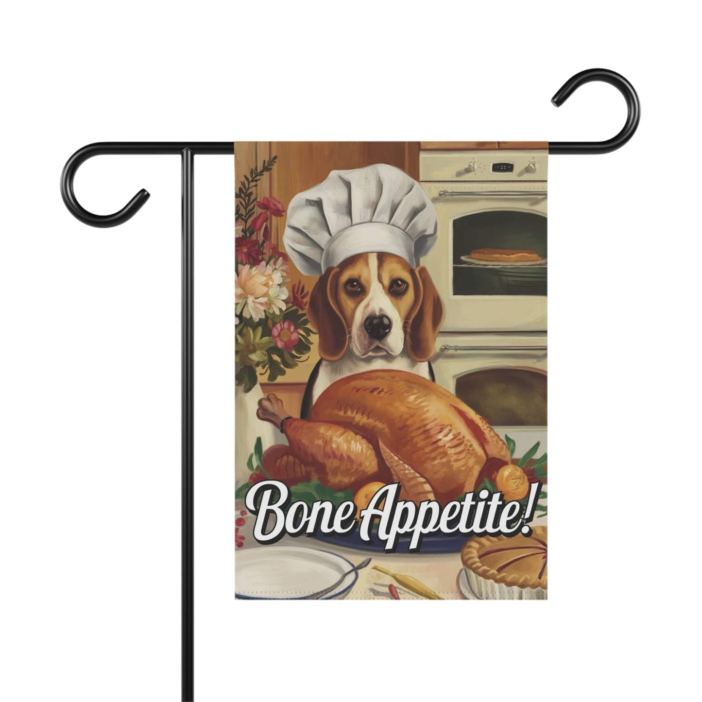 Printify Home Decor 12'' × 18'' Funny Beagle Dog Garden Flag, Thanksgiving Dog Yard Decor, Front Yard Dog Sign