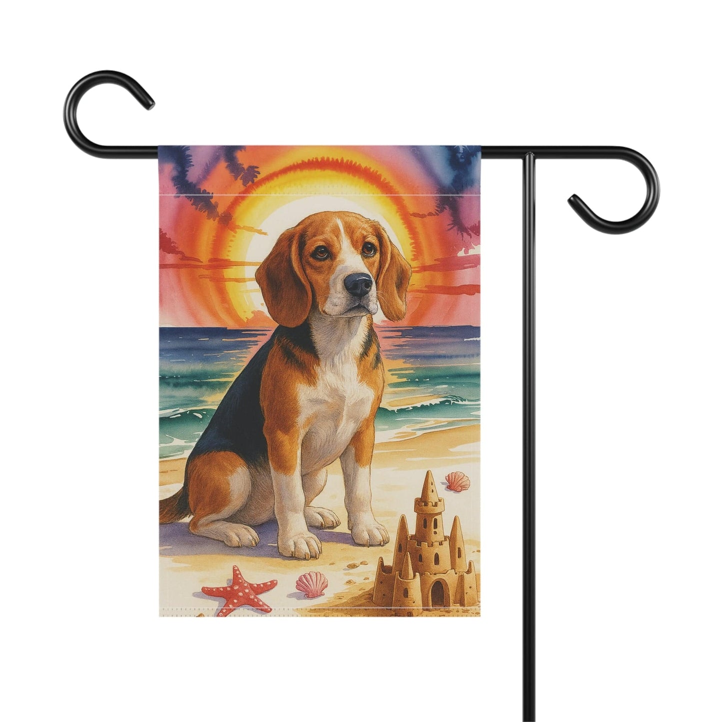 Printify Home Decor Garden Flag, Beagle Hound Nautical Decor, House Banner for Beach Yard Art