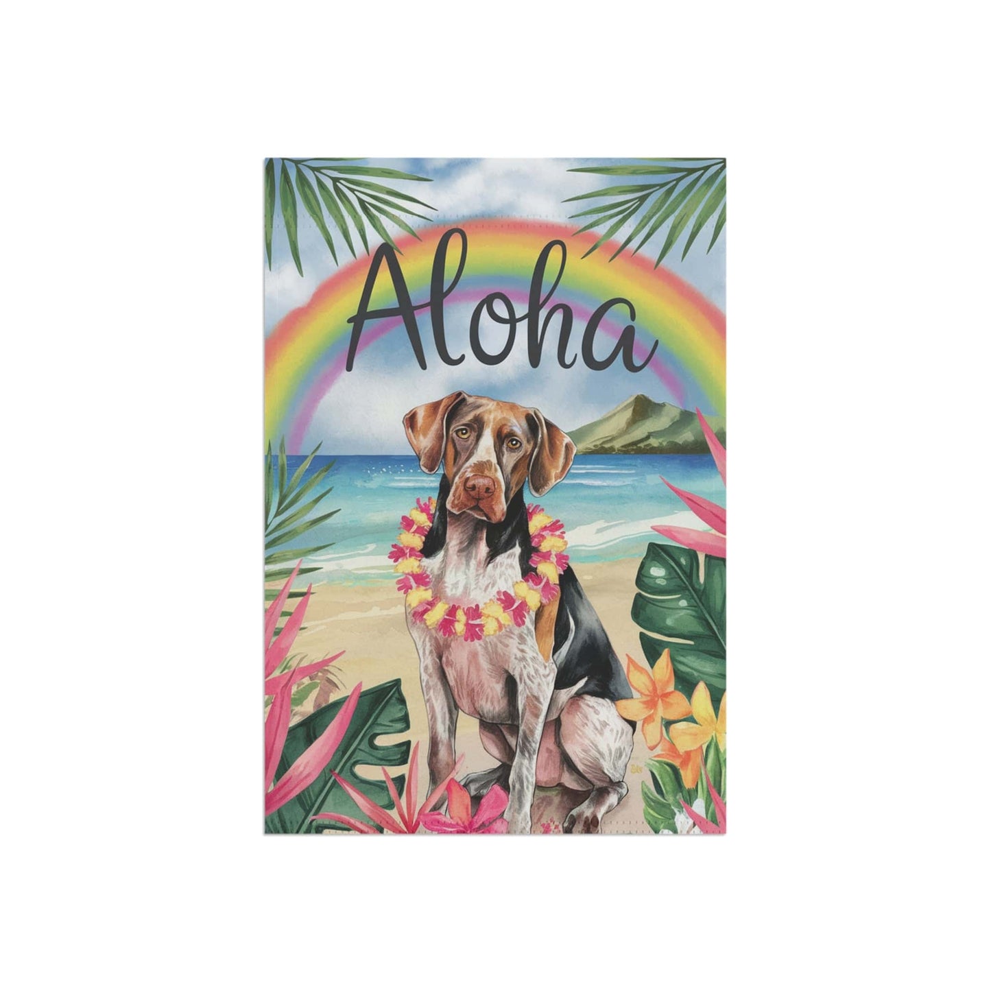 Printify Garden Flag German Shorthaired Pointer Aloha Garden Flag