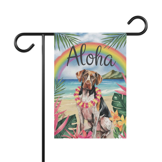 German Shorthaired Pointer Aloha Garden Flag