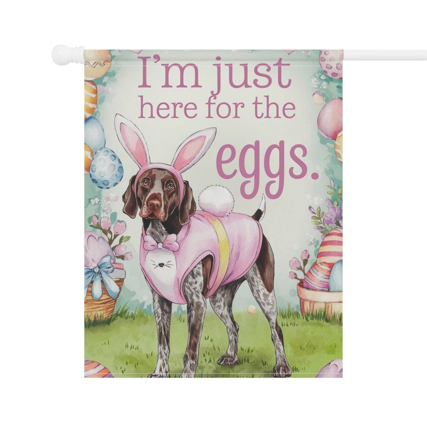 Printify Home Decor German Shorthaired Pointer Easter Yard Flag Home Garden, Funny Dog Lover Outside Decor