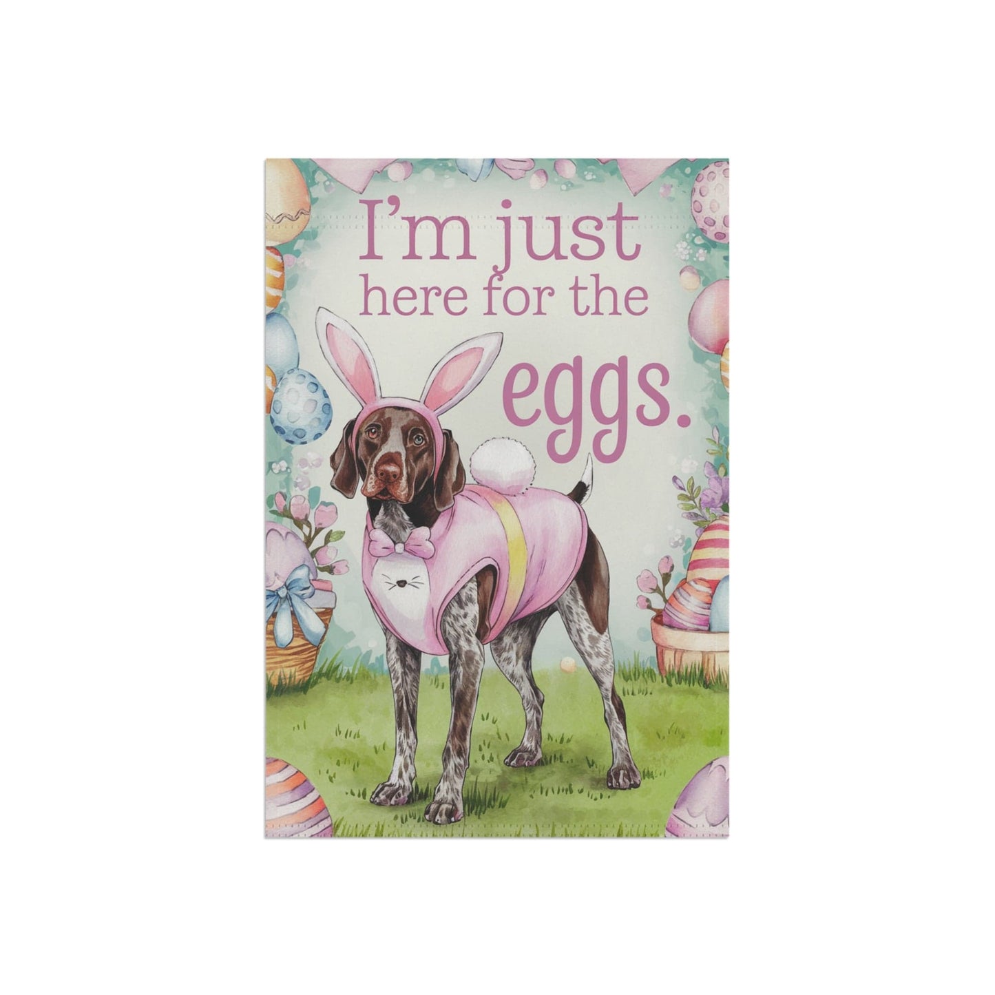 Printify Home Decor German Shorthaired Pointer Easter Yard Flag Home Garden, Funny Dog Lover Outside Decor