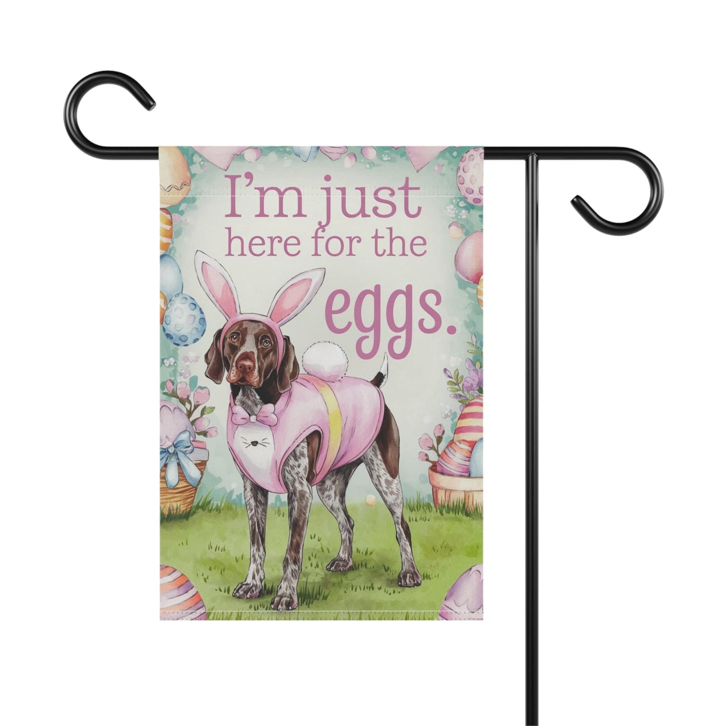 Printify Home Decor German Shorthaired Pointer Easter Yard Flag Home Garden, Funny Dog Lover Outside Decor