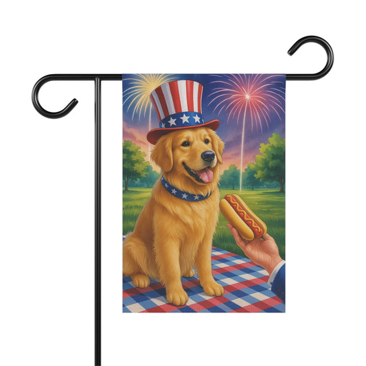 Golden Retriever 4th July Garden Flag