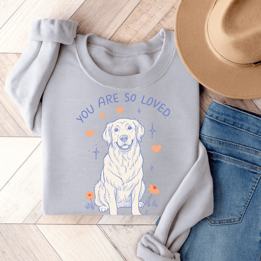 Golden Retriever Always Loved Unisex Sweatshirt Ash