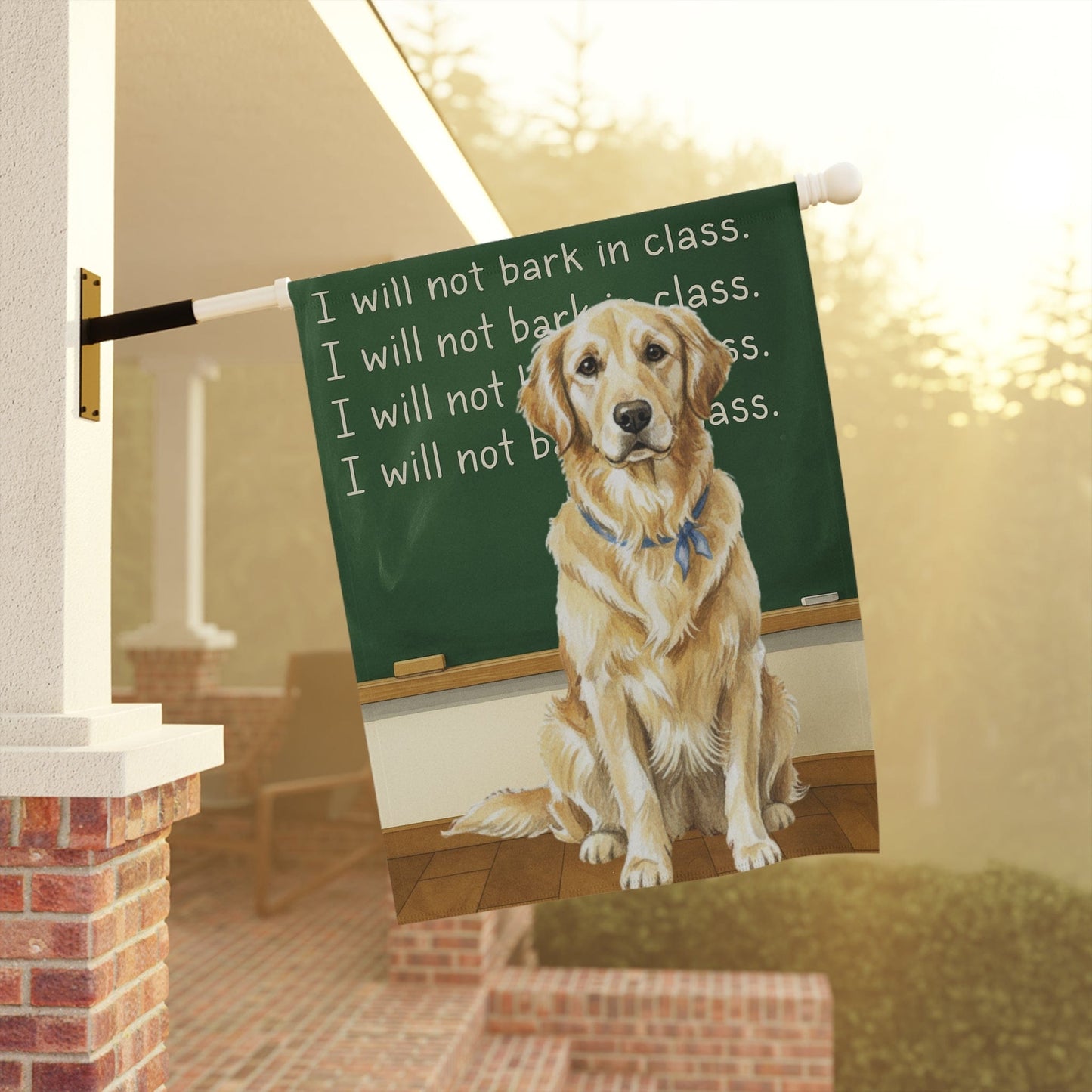 Golden Retriever Back to School Garden Flag