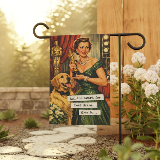Golden Retriever Best Drama Award Garden Flag