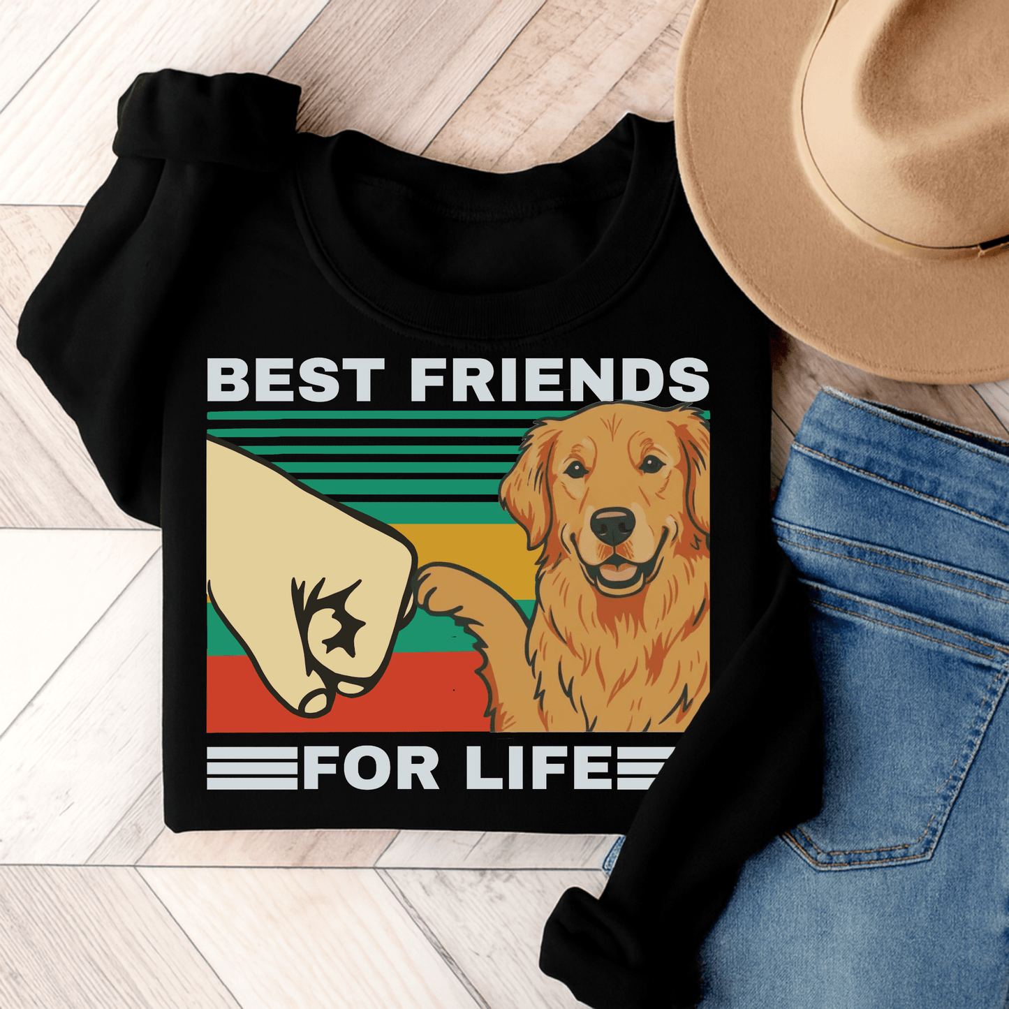 Golden Retriever Bestie Unisex Sweatshirt Black
