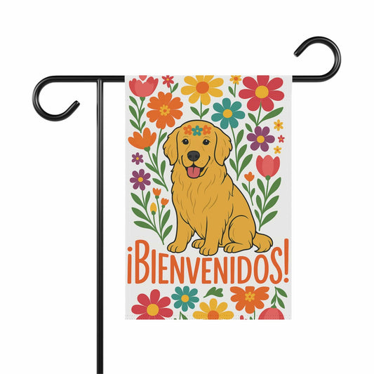 Golden Retriever Bienvenidos Garden Flag