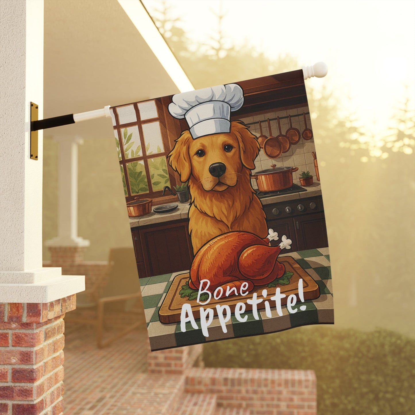 Golden Retriever Bone Appetite Garden Flag