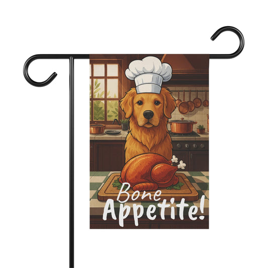 Golden Retriever Bone Appetite Garden Flag