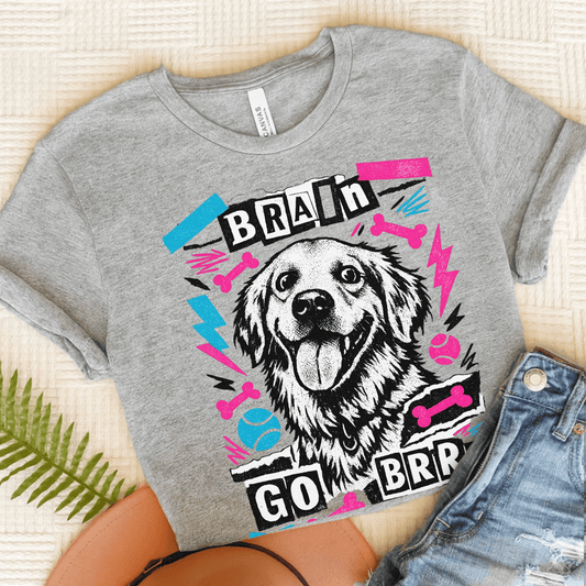 Golden Retriever Brrr Goldie Unisex Tshirt Athletic Heather
