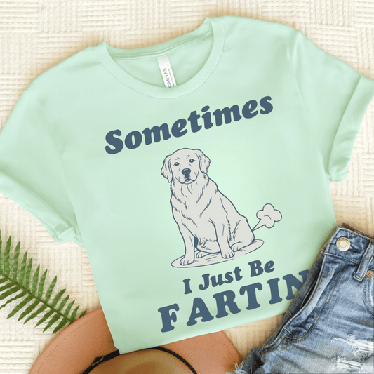 Golden Retriever Fartin Unisex TShirt Heather Mint