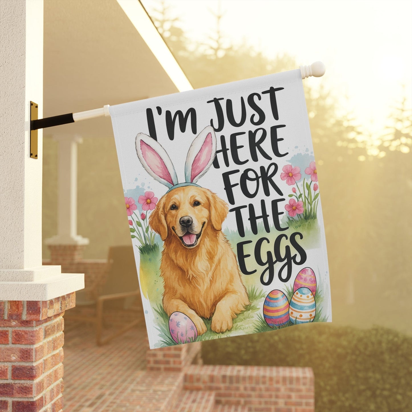 Golden Retriever Funny Easter Garden Flag