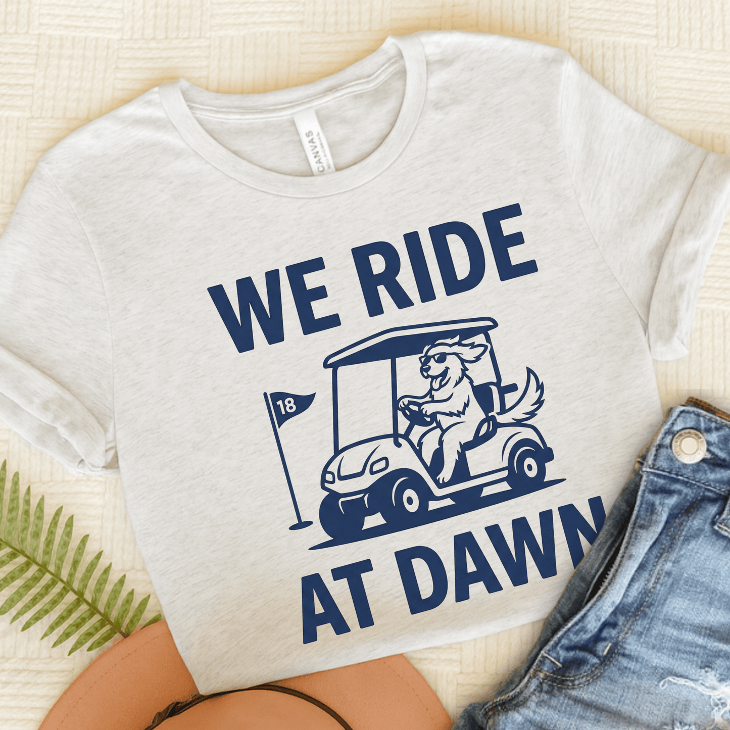 Golden Retriever Golf Cart Unisex TShirt Ash