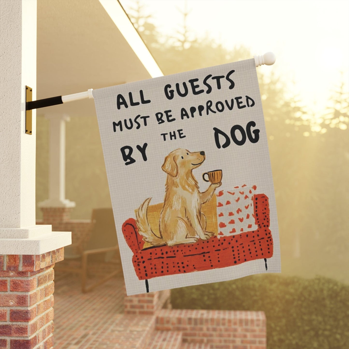 Golden Retriever Guests Approved by Dog Yard Flag