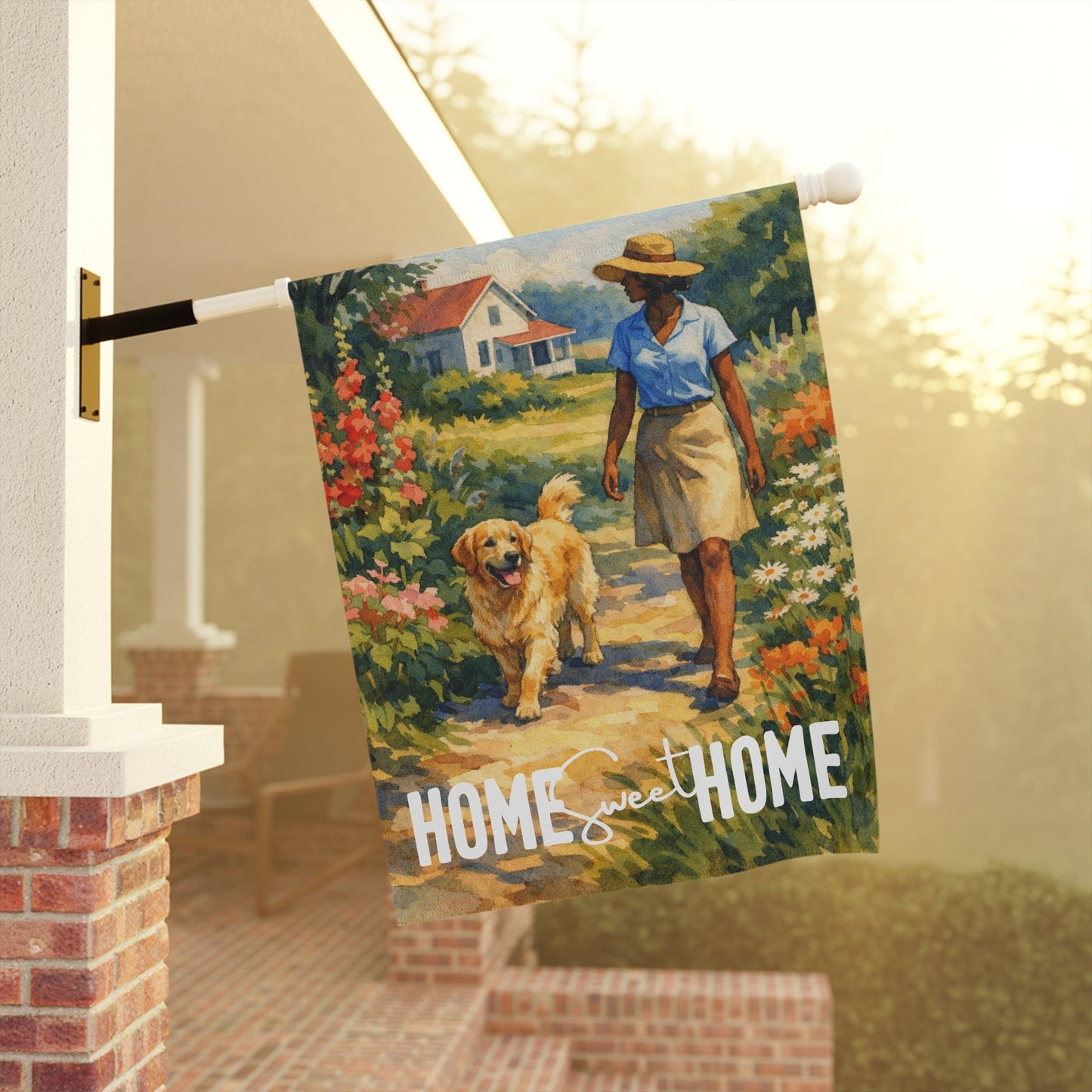 Golden Retriever Home Sweet Home Garden Flag