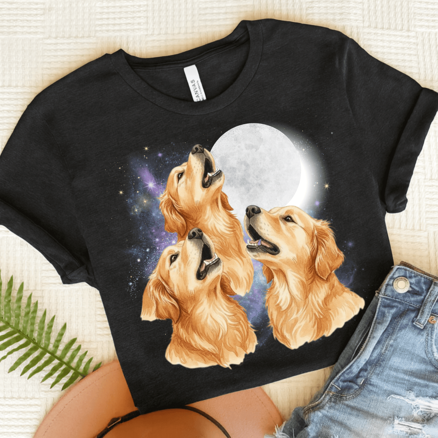 Golden Retriever Howling Unisex TShirt Black Heather