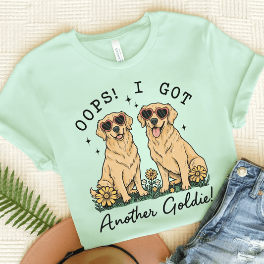 Golden Retriever Oops Unisex TShirt Heather Mint