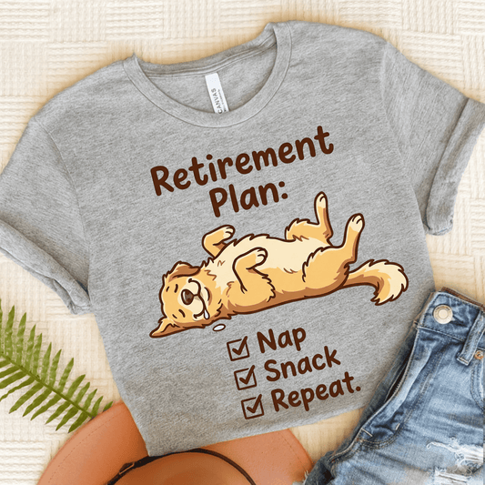 Golden Retriever Retirement Checklist Unisex Tshirt Athletic Heather