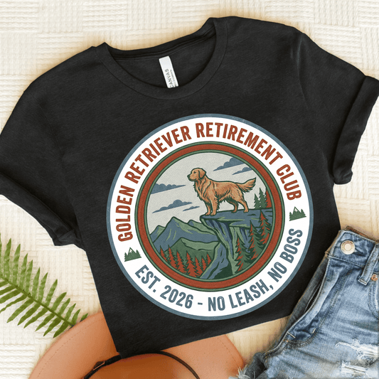 Golden Retriever Retirement Unisex Tshirt Dark Grey Heather