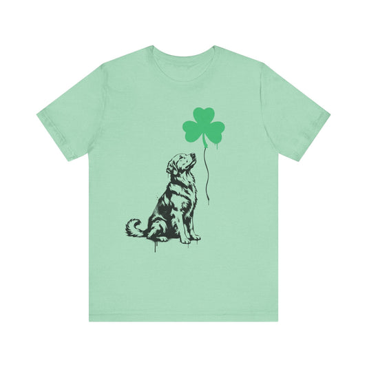 Golden Retriever Shamrock Balloon Unisex Tshirt