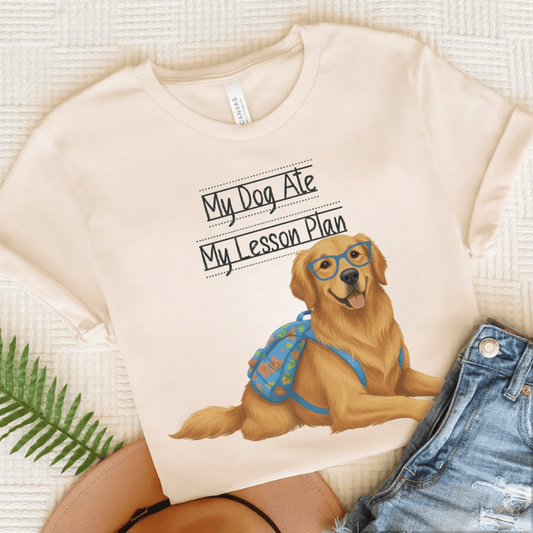 Golden Retriever Teacher Unisex TShirt Natural