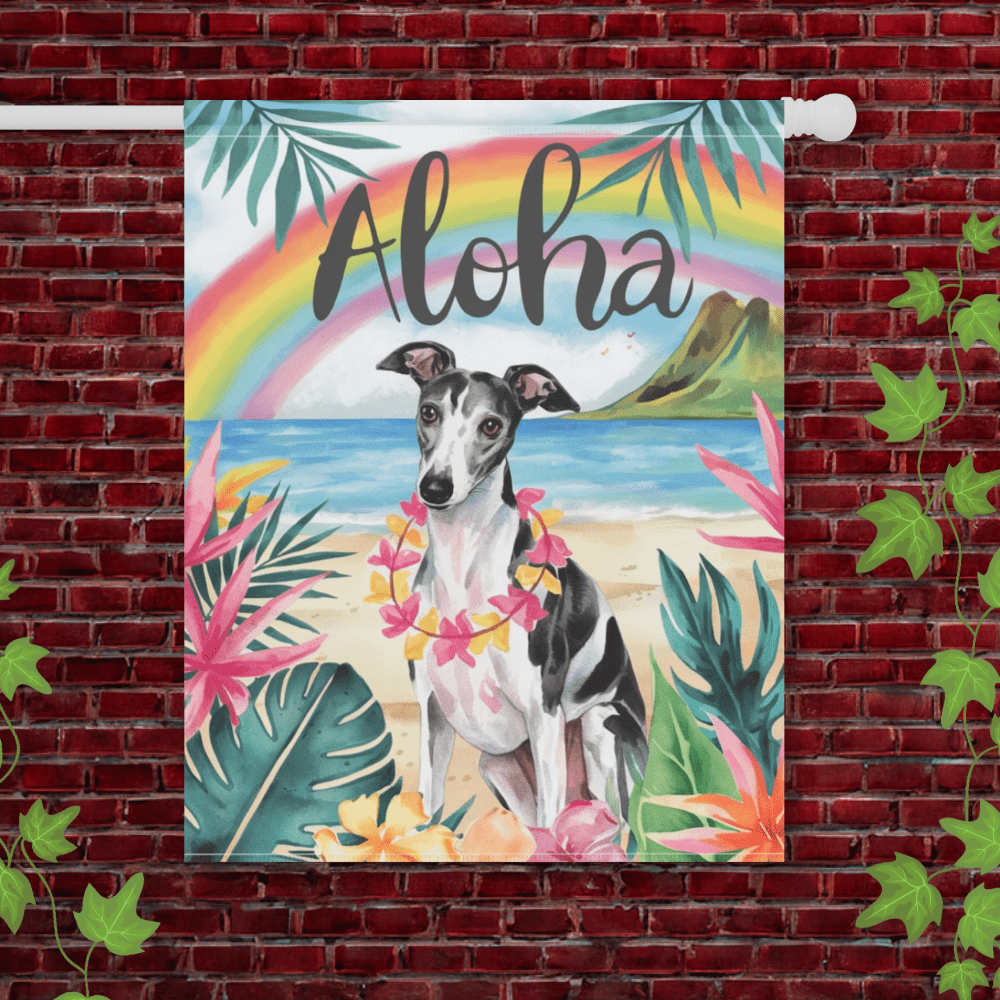 Printify Garden Flag 24.5'' × 32'' Italian Greyhound Aloha Garden Flag