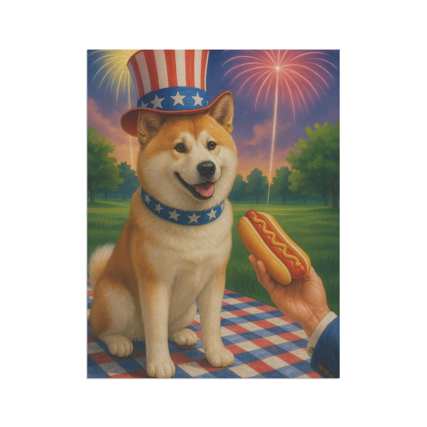 Printify Garden Flag Japanese Akita 4th of July Garden Flag