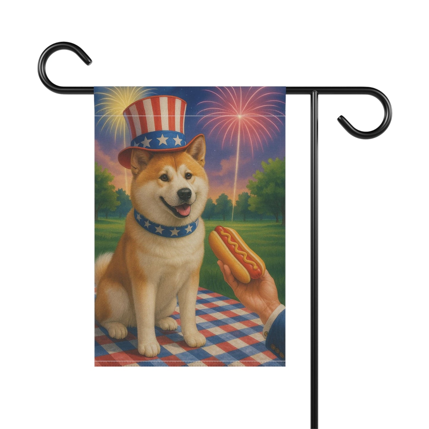 Printify Garden Flag Japanese Akita 4th of July Garden Flag