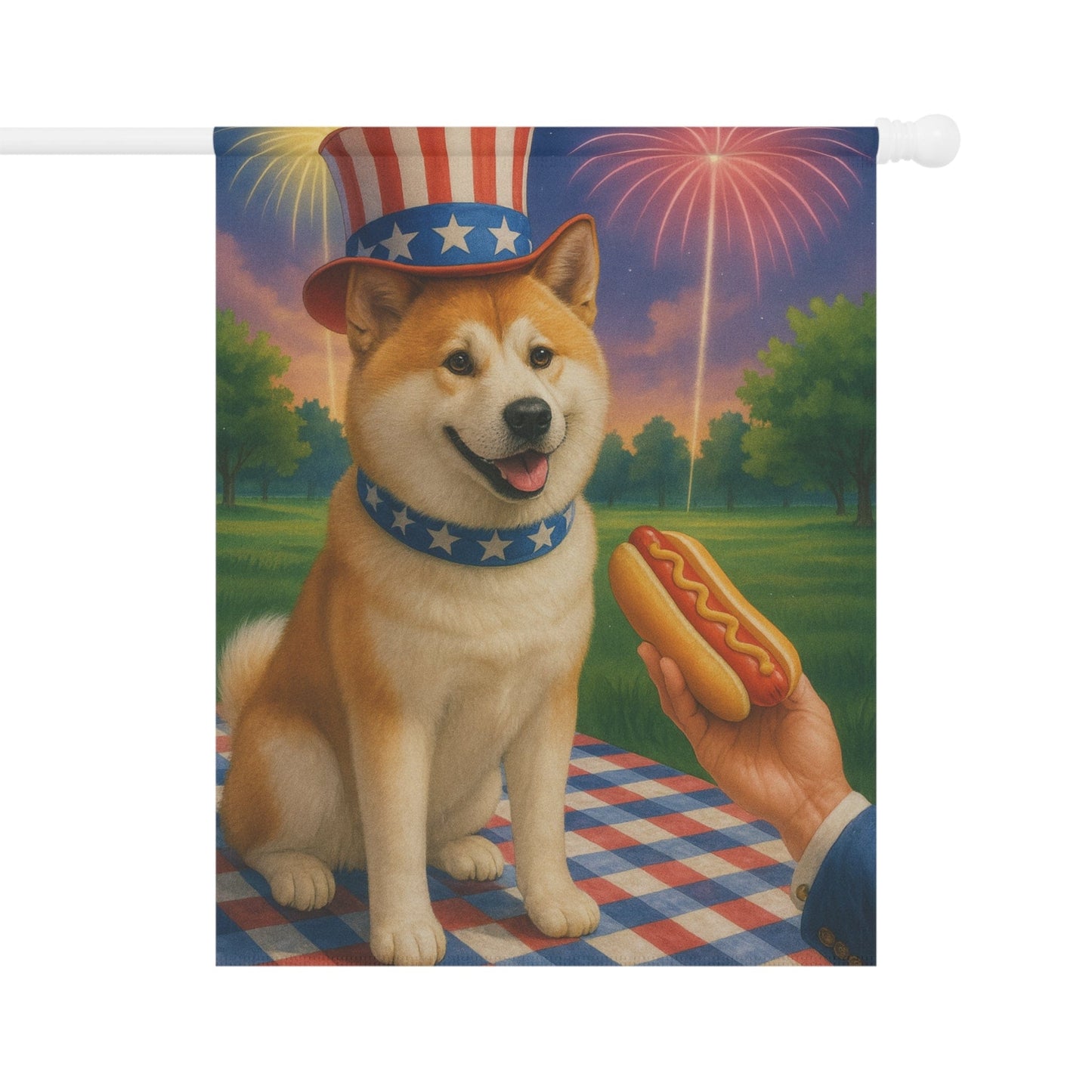 Printify Garden Flag Japanese Akita 4th of July Garden Flag