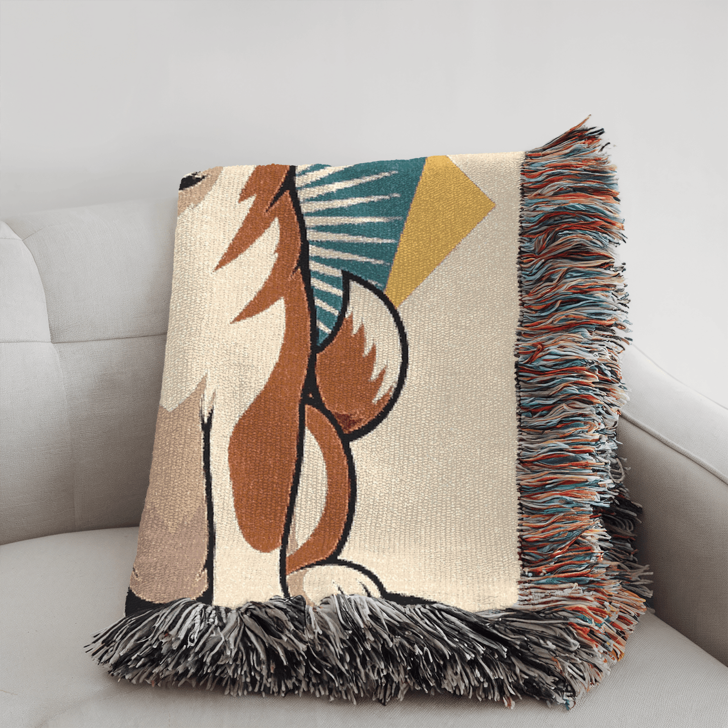 Printify Blanket Japanese Akita Atomic Mid Century Modern Throw Blanket