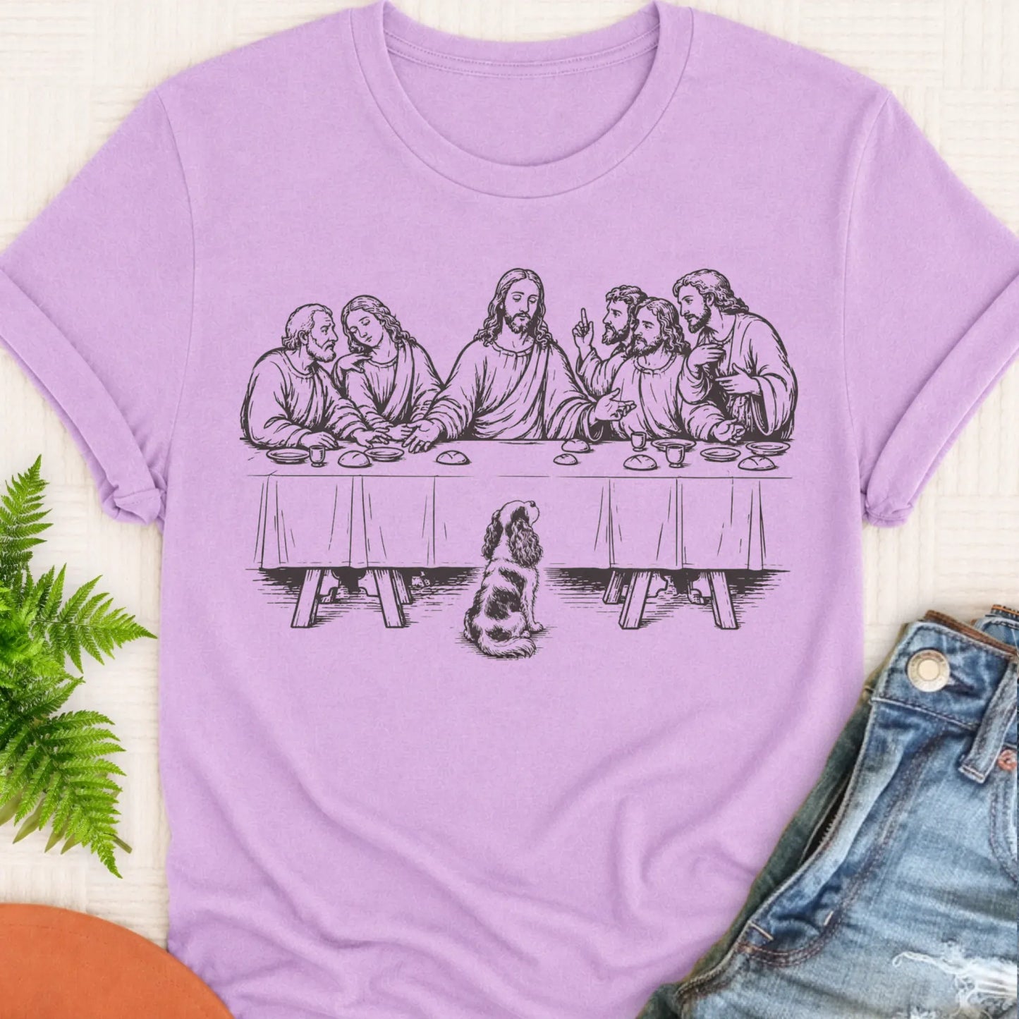 King Charles Last Supper Unisex Tshirt Orchid