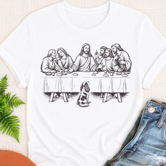 King Charles Last Supper Unisex Tshirt White