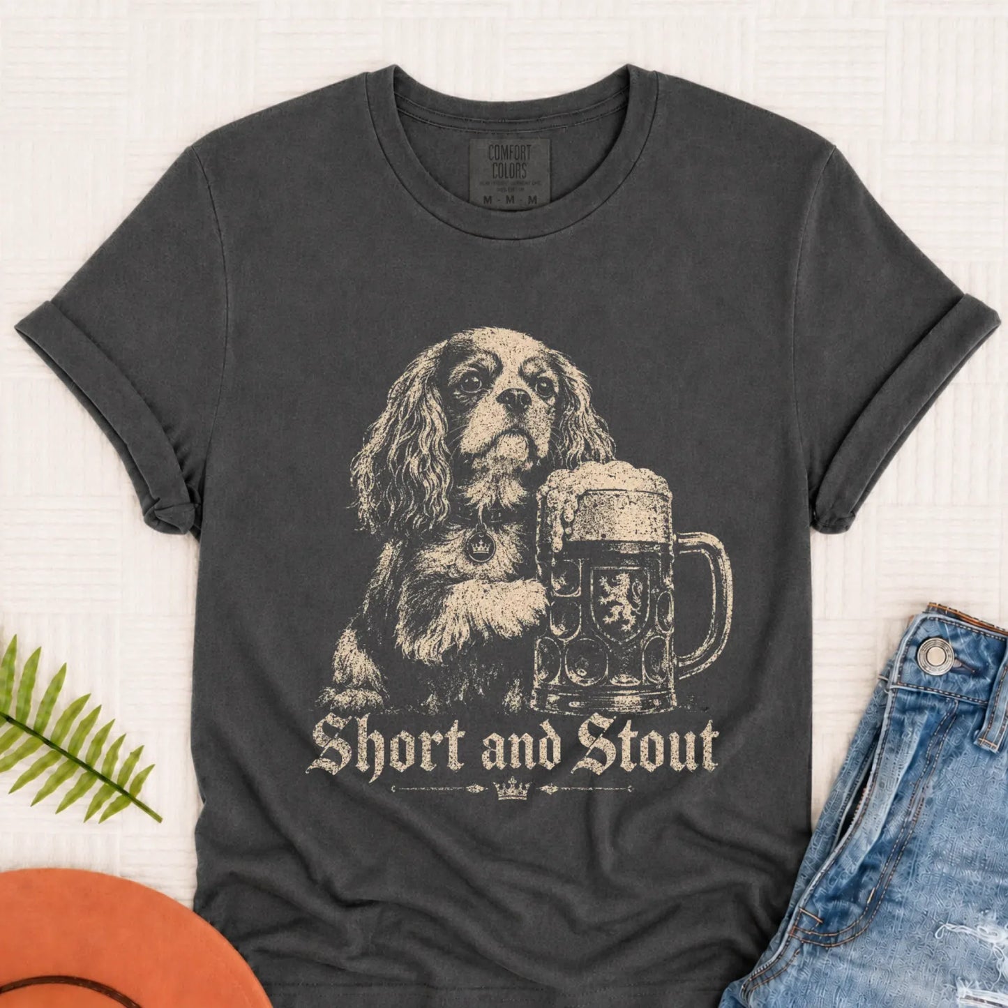 King Charles Short Stout Beer Unisex TShirt Pepper