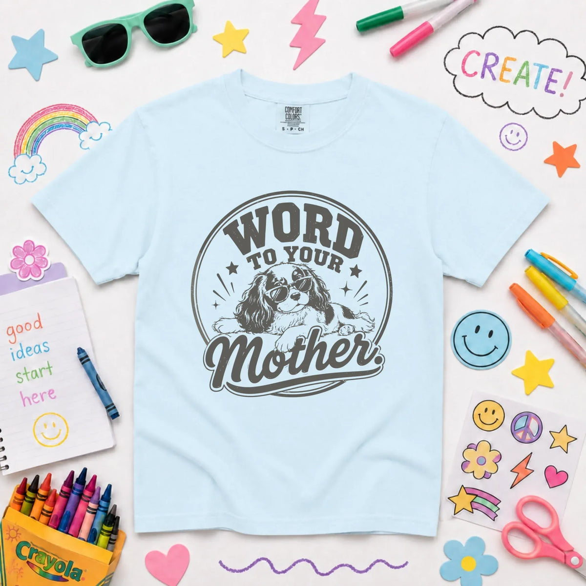 King Charles YOUTH Word to Your Mother Unisex TShirt NEW Youth Midweight Tee Chambray