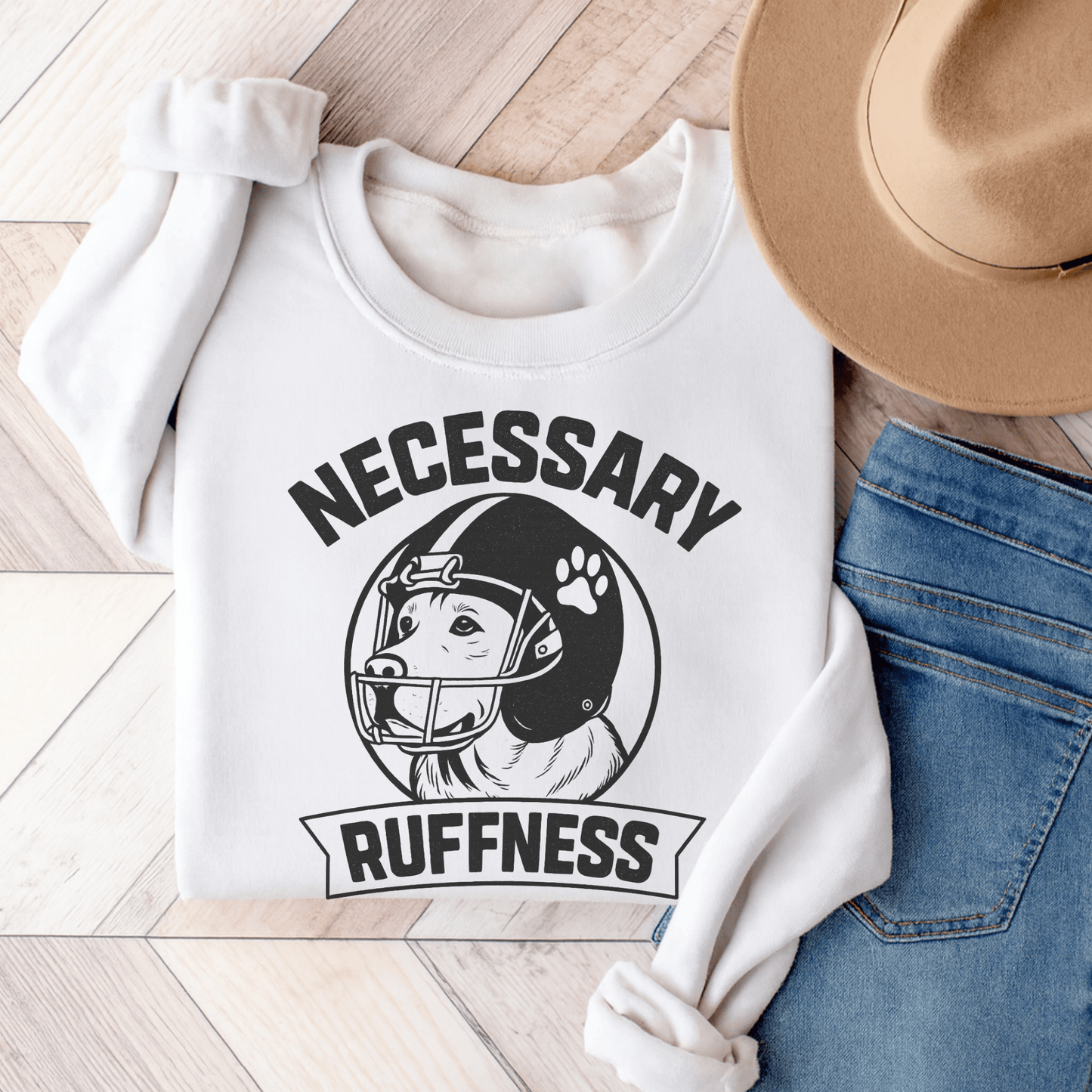 Labrador Retriever Ruffness Sweatshirt White