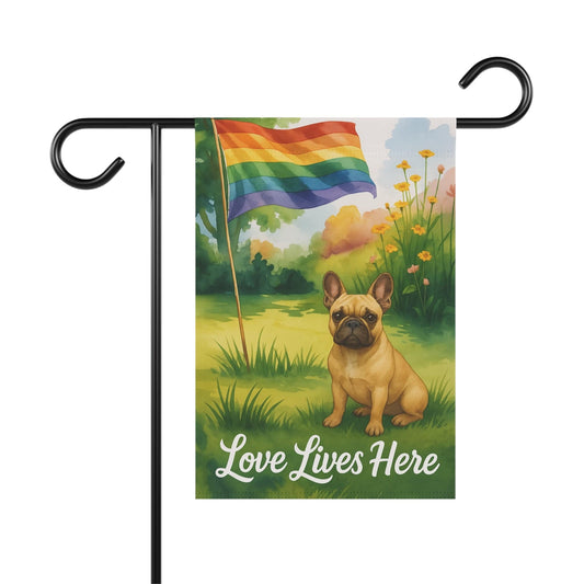 LGBTQ+ Pride Fawn French Bulldog Garden Flag
