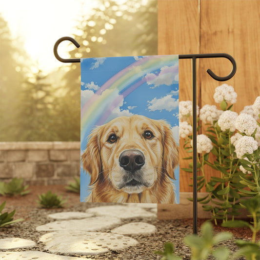 Looking Down Golden Retriever Garden Flag