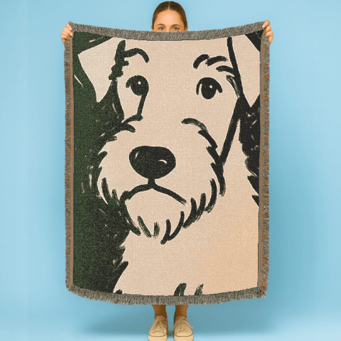 Printify Home Decor Modern Airedale Terrier Dog Portrait, Pet Summer Throw Housewarming, Badly Drawn Home Accent
