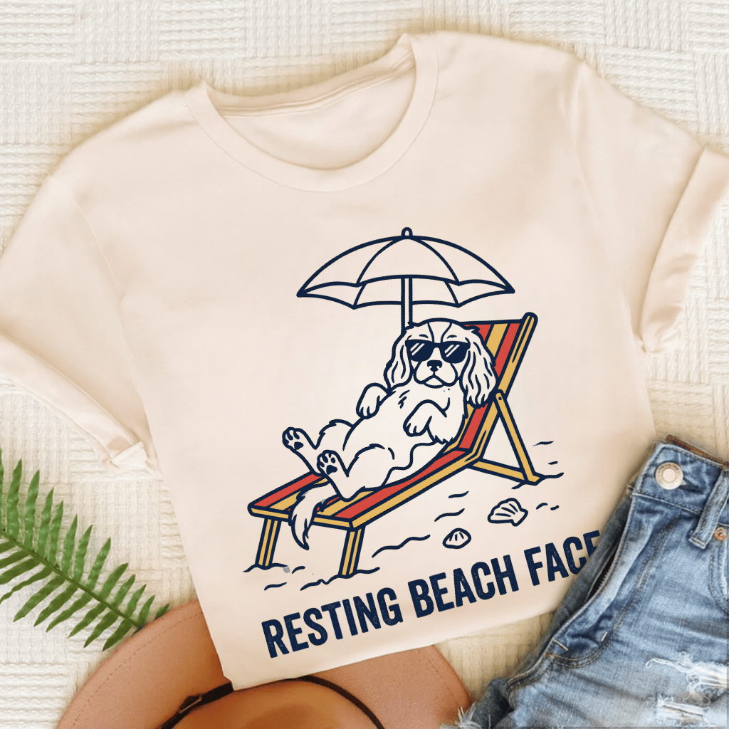 Personalized Cavalier Beach Unisex TShirt Natural