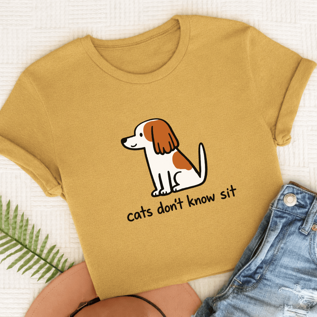 Personalized Cavalier Funny Cats Don't Know Unisex TShirt Comfort Colors Mustard