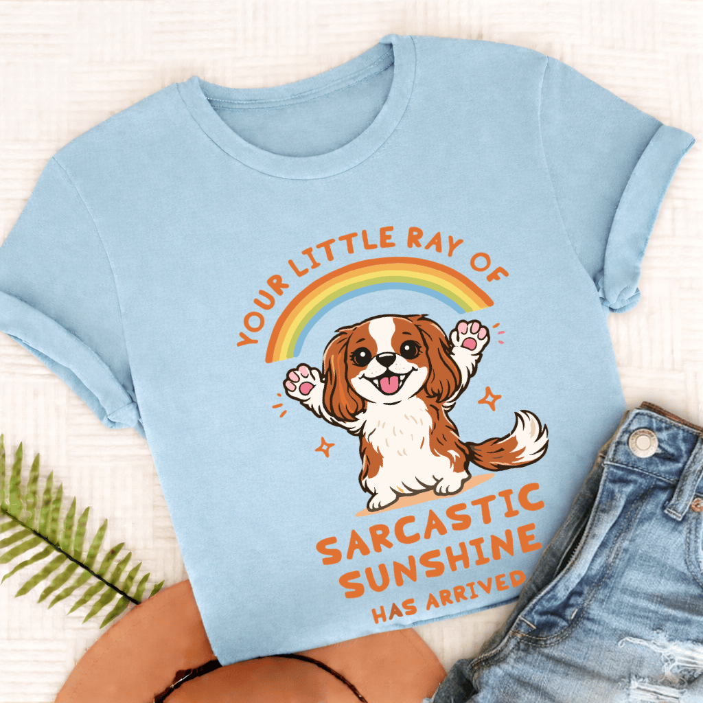 Personalized Cavalier Ray of Sunshine Unisex TShirt Comfort Colors Chambray