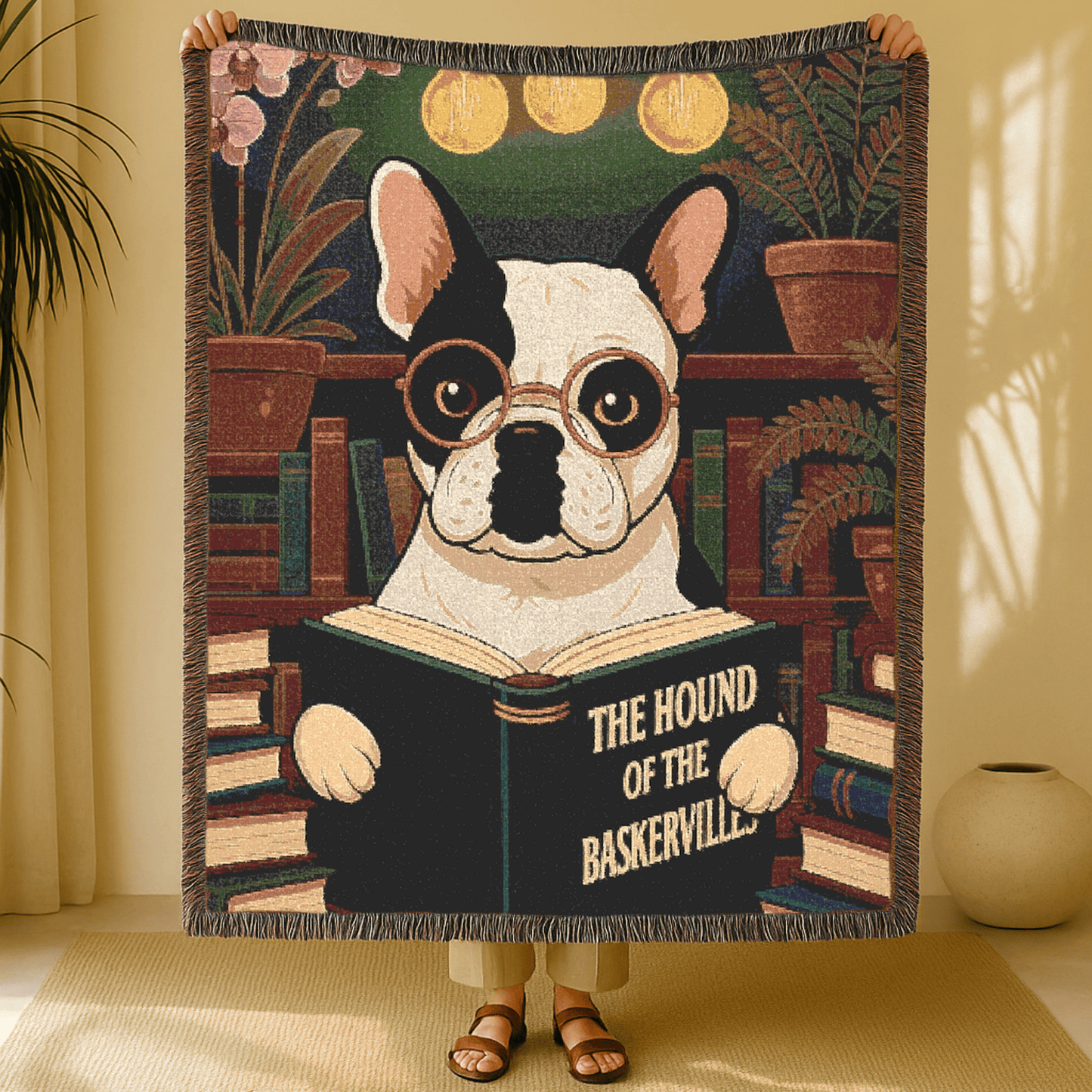 Printify Blanket Piebald French Bulldog Baskervilles Throw Blanket