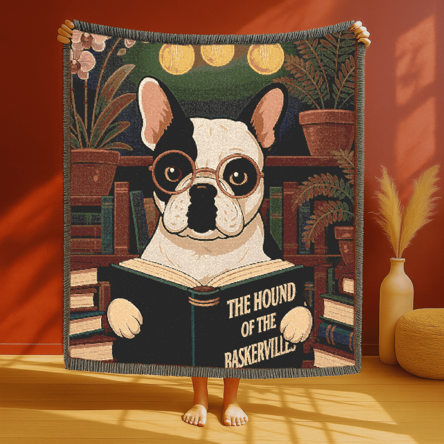 Printify Blanket Piebald French Bulldog Baskervilles Throw Blanket