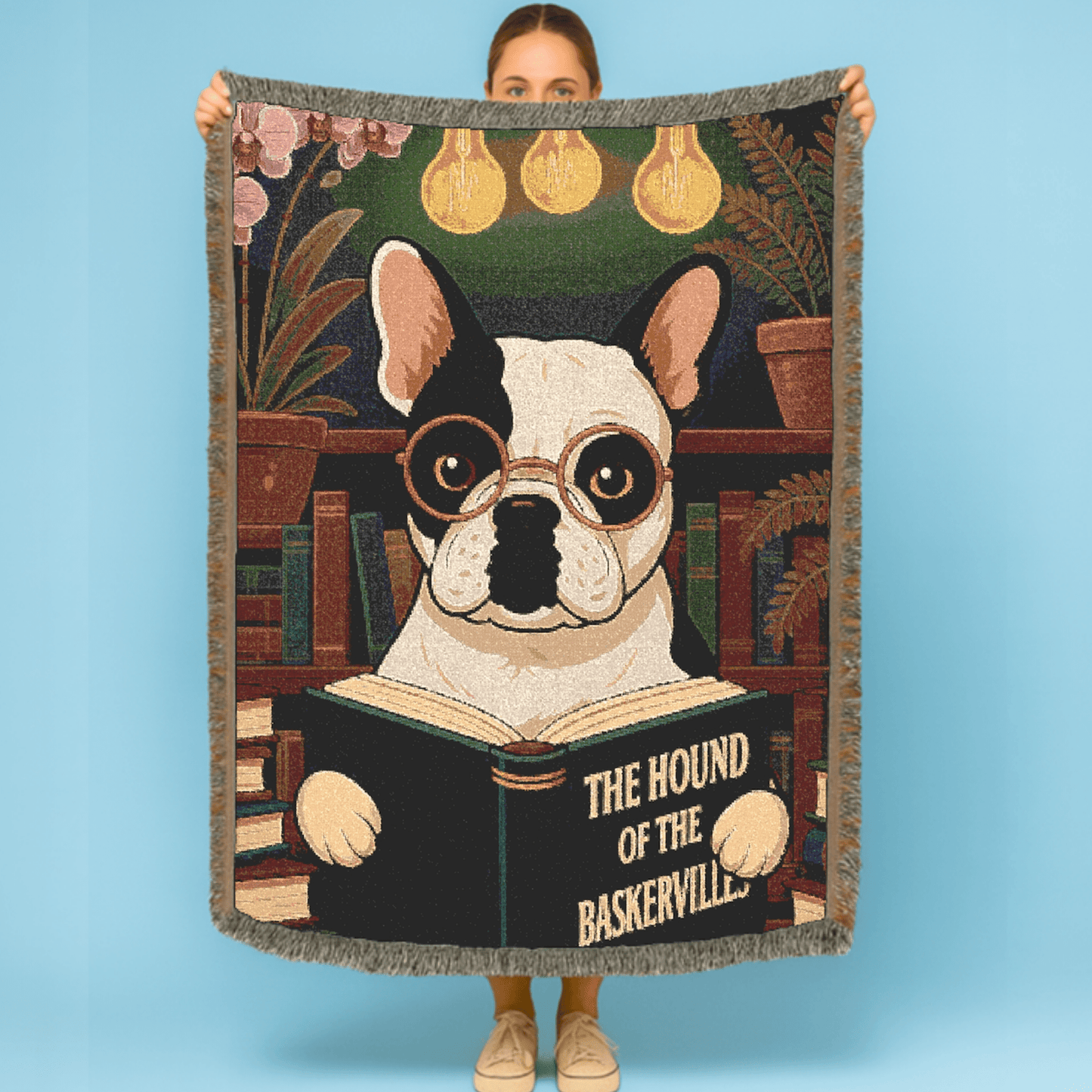 Printify Blanket Piebald French Bulldog Baskervilles Throw Blanket